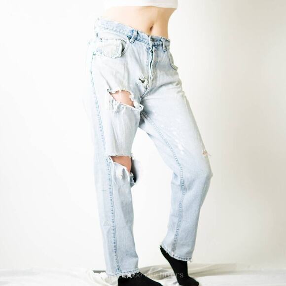 Vintage 90s THRASHED Ripped Distressed Levi Silvertab Baggy Jeans - Picture 7 of 12